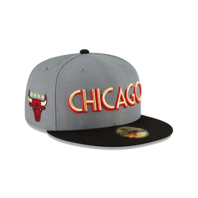 Chicago Bulls Gorra | New Era NBA City Edition 59fifty Fitted Cap Mexico - Negros